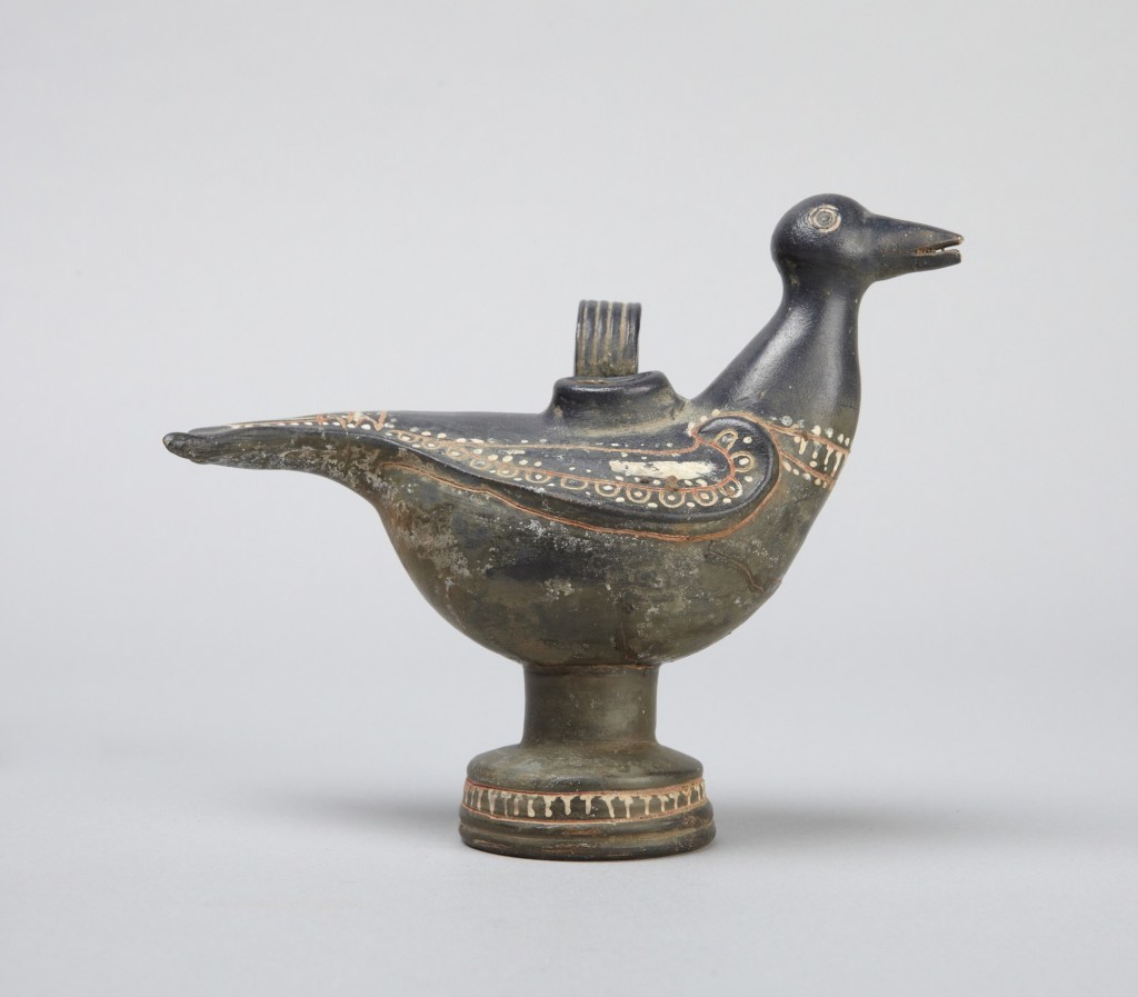 Greek Pottery: 4th-Century Campanian Bird-Shaped Askos&nbsp;(Oil-Pourer)